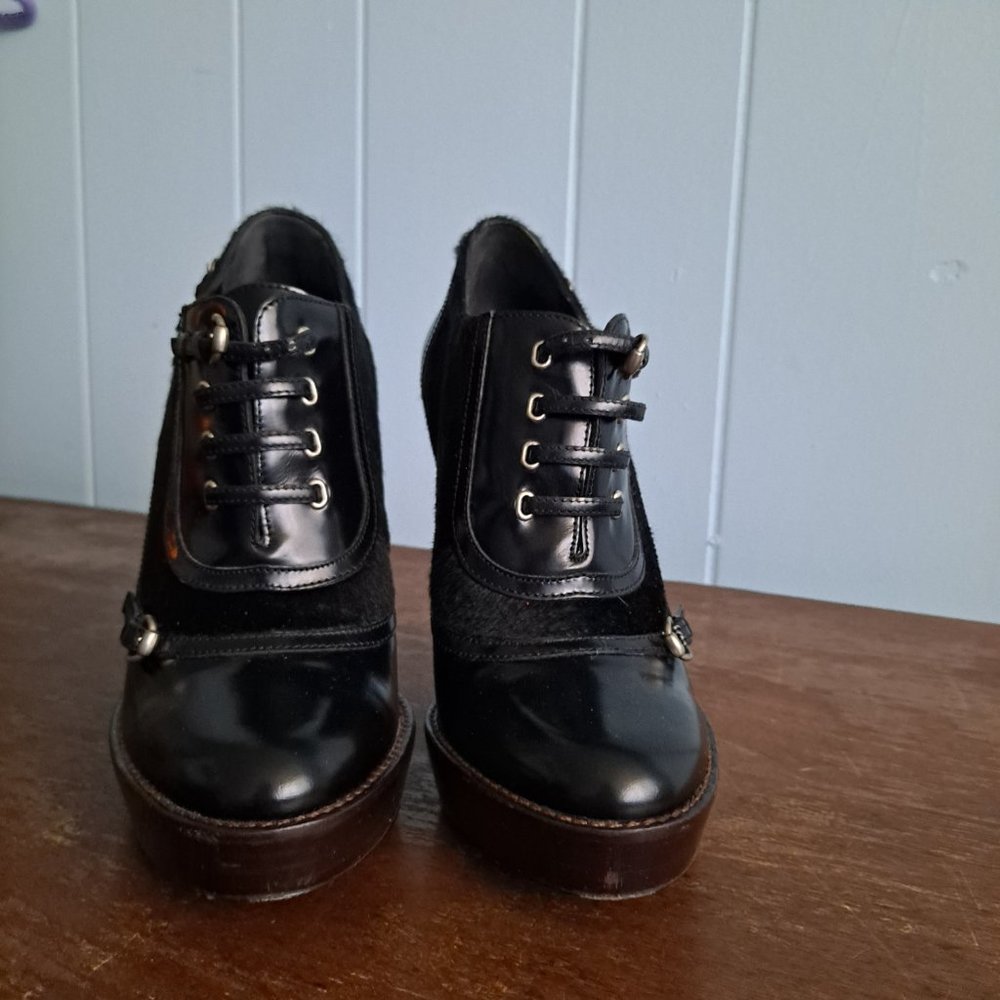 Gucci Leather and Pony Hair Booties Shoes - Picture 4 of 11